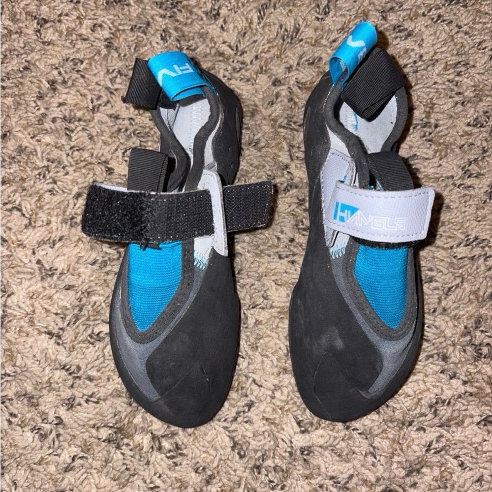 Black and Blue Climbing Shoes